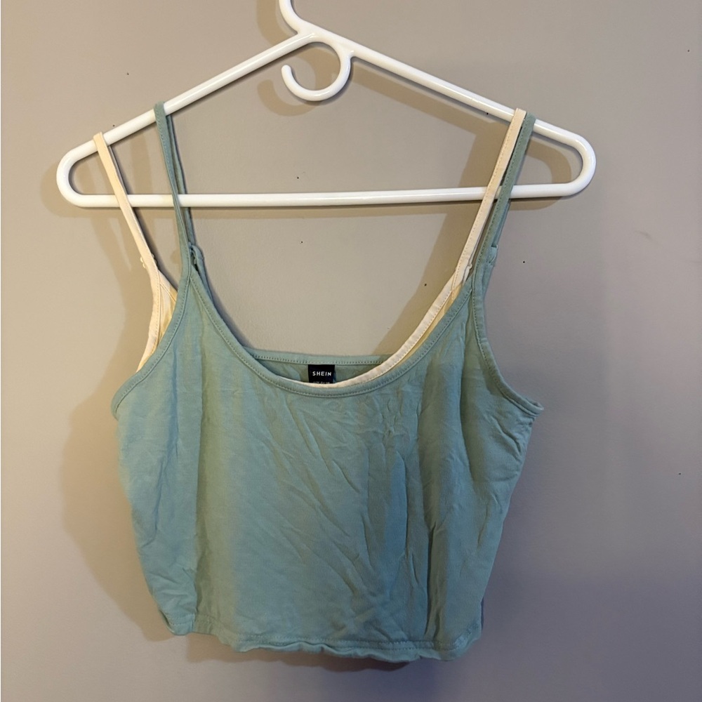 Shein Women's Green Tank Top
